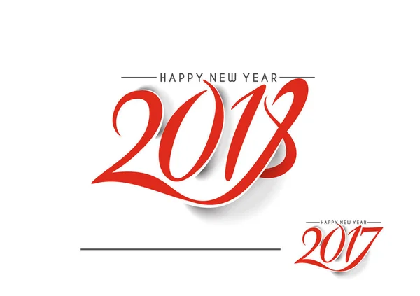 Bonne année 2017 et 2018 Text Design — Image vectorielle