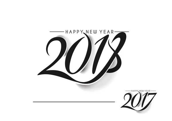 Anul Nou fericit 2017 și 2018 Text Design — Vector de stoc
