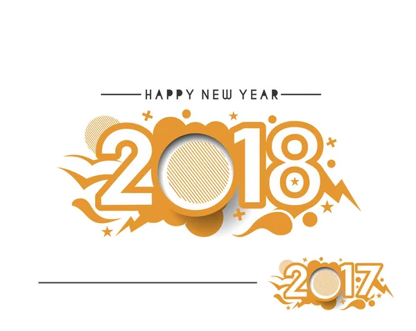 Feliz Ano Novo 2017 e 2018 Texto Design —  Vetores de Stock