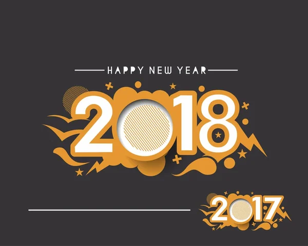 Feliz año nuevo 2017 y 2018 Diseño de texto — Vector de stock