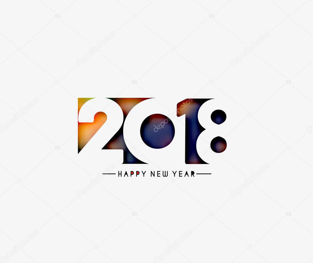 Happy new year 2018 Text Design.