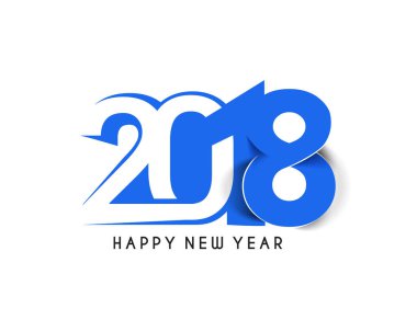 Mutlu yeni yıl 2018 metin tasarım.