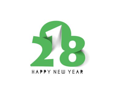 Mutlu yeni yıl 2018 metin tasarım.