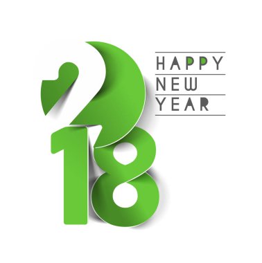 Mutlu yeni yıl 2018 metin tasarım.