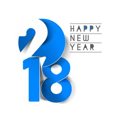 Mutlu yeni yıl 2018 metin tasarım.