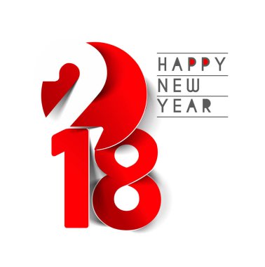 Mutlu yeni yıl 2018 metin tasarım.
