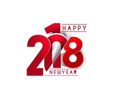 Mutlu yeni yıl 2018 metin tasarım.