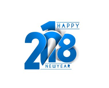 Mutlu yeni yıl 2018 metin tasarım.