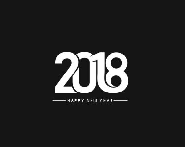 Mutlu yeni yıl 2018 metin tasarım.