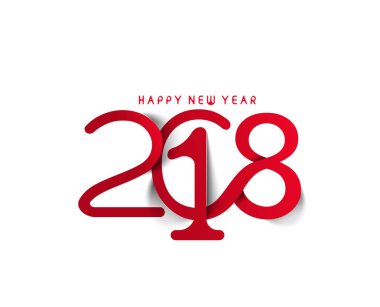 Mutlu yeni yıl 2018 metin tasarım.