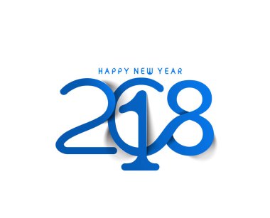 Mutlu yeni yıl 2018 metin tasarım.