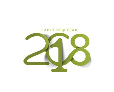 Mutlu yeni yıl 2018 metin tasarım.