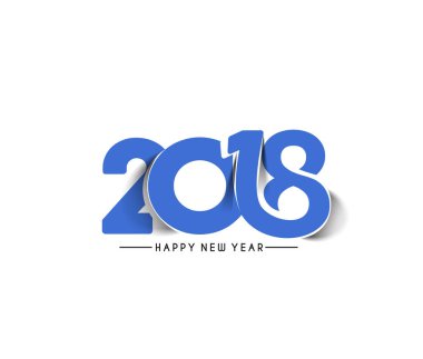 Mutlu yeni yıl 2018 metin tasarım.