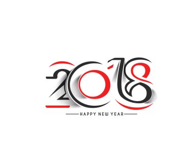 Mutlu yeni yıl 2018 metin tasarım.