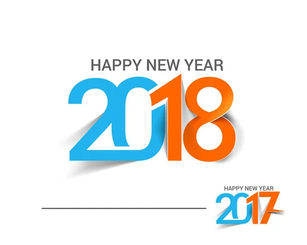 Šťastný nový rok 2017 a 2018 Text návrhu — Stockový vektor