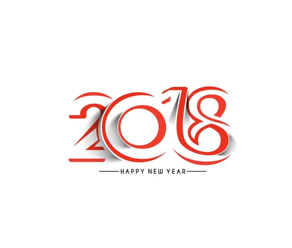 Feliz Año Nuevo 2018 diseño de texto . — Vector de stock