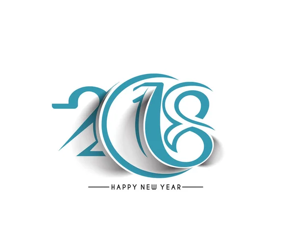 Felice anno nuovo 2018 text design . — Vettoriale Stock