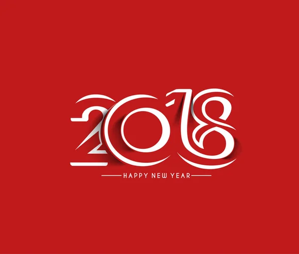 Happy New Year 2018 tekstontwerp. — Stockvector