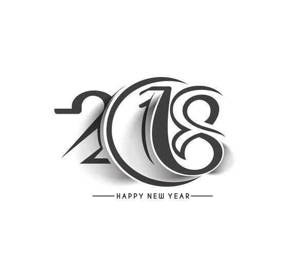 Mutlu yeni yıl 2018 metin tasarım. — Stok Vektör
