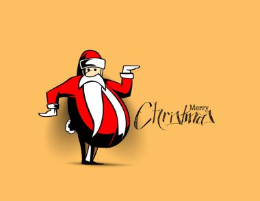 Noel arka plan - komik Noel Baba izole beyaz adam