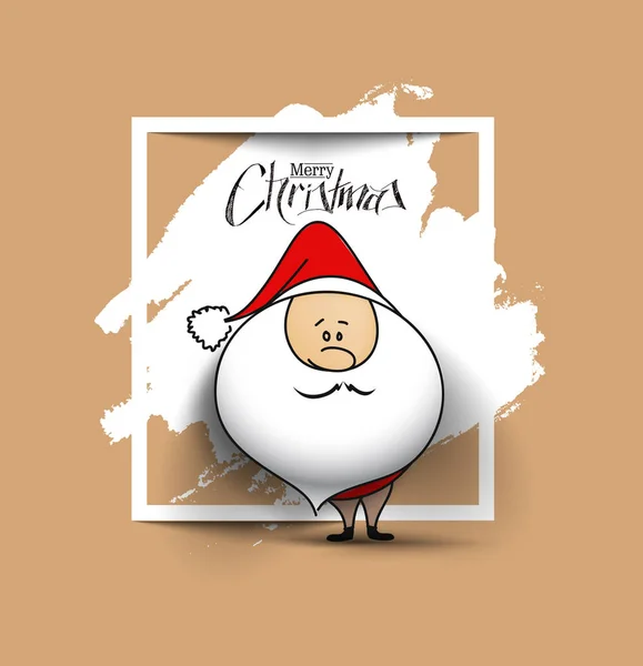 圣诞背景-卡通可爱的圣诞老人隔离白色 ba — 图库矢量图片