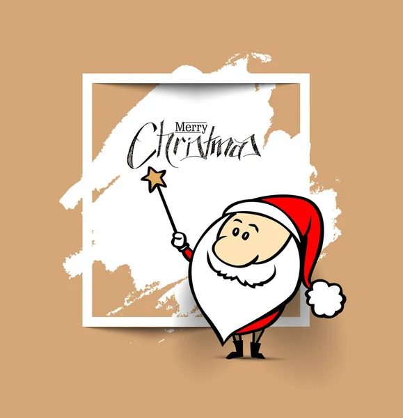 Jul bakgrund magiska Santa Claus, vektorillustration. — Stock vektor