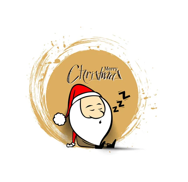 Santa Claus sover, jul vektorillustration. Holiday bac — Stock vektor