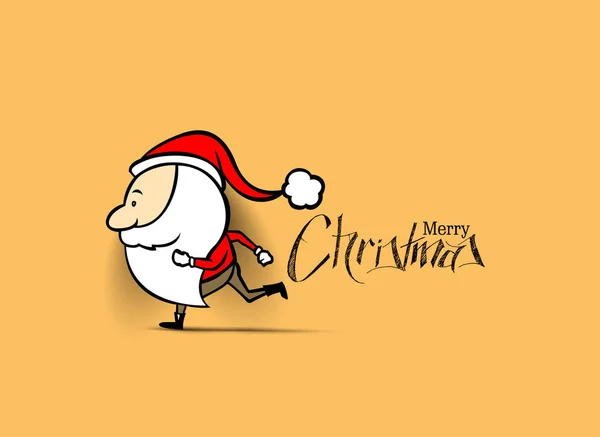 Santa claus running on a white background, vector illustration. — Stock Vector