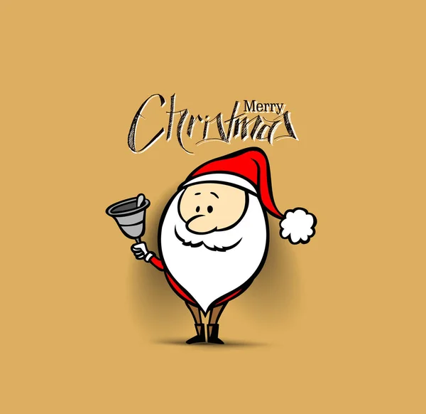 Санта Клаус є Різдвяний дзвін дзвоника фону, векторні illustr — стоковий вектор