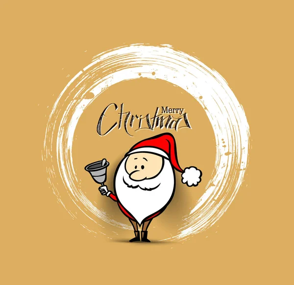 Santa Claus is Ringing Bell Christmas background, vector illustr — Stock Vector