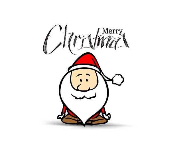 Santa Claus gör yoga, jul vektorillustration. Holiday b — Stock vektor