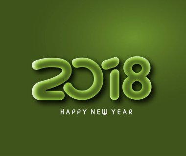 Mutlu yeni yıl 2018 metin tasarım vektör çizim