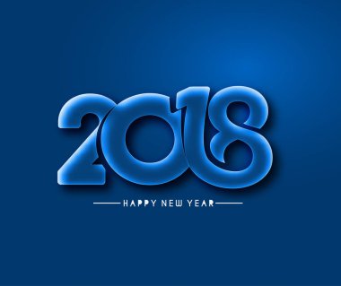 Mutlu yeni yıl 2018 metin tasarım vektör çizim