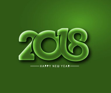 Mutlu yeni yıl 2018 metin tasarım vektör çizim
