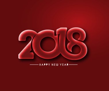 Mutlu yeni yıl 2018 metin tasarım vektör çizim