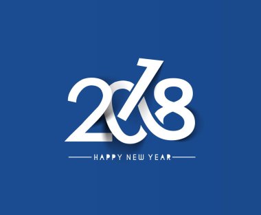 Mutlu yeni yıl 2018 metin tasarım vektör çizim