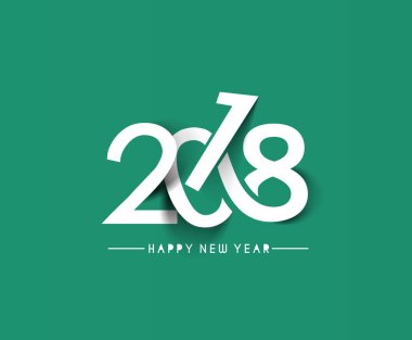 Mutlu yeni yıl 2018 metin tasarım vektör çizim