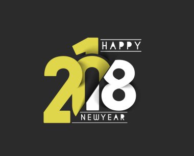 Mutlu yeni yıl 2018 metin tasarım vektör çizim