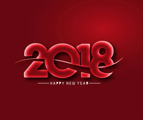 Feliz Ano Novo 2018 Texto Design Vector ilustração — Vetor de Stock