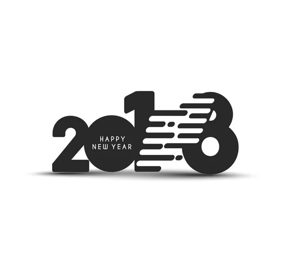 Feliz Ano Novo 2018 Texto Design Vector ilustração — Vetor de Stock