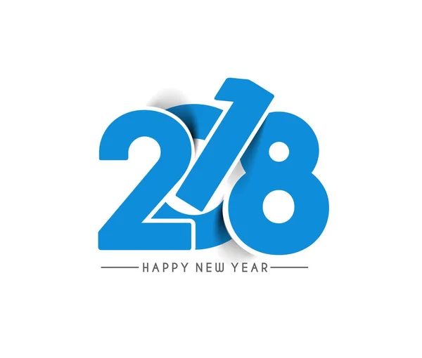 Mutlu yeni yıl 2018 metin tasarım vektör çizim — Stok Vektör