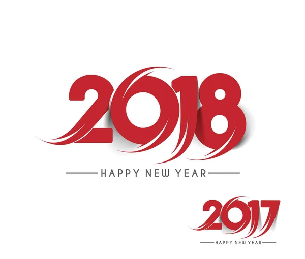 Ευτυχισμένο το νέο έτος 2018-2017 κείμενο εικονογράφηση φορέα σχεδιασμού — Διανυσματικό Αρχείο