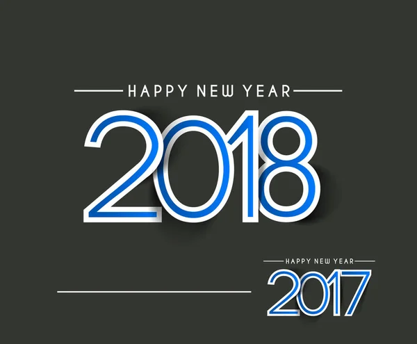 Šťastný nový rok 2018-2017 Text návrhu vektorové ilustrace — Stockový vektor