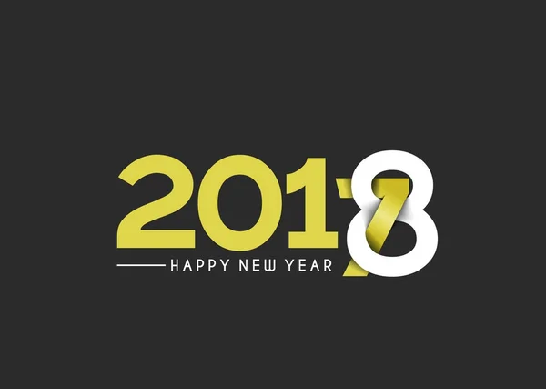 Happy New year 2018 - 2017 Text Design ilustrație vectorială — Vector de stoc