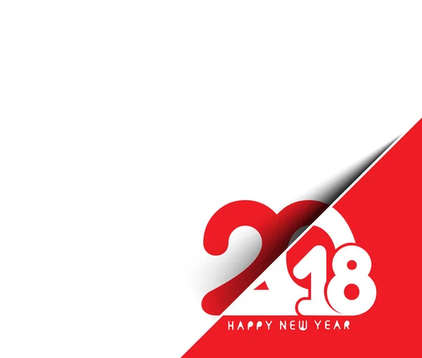 Happy new year 2018 Text Design Vector illustration — Stock Vector