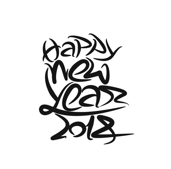 Mutlu yeni yıl 2018 metin tasarım bilmece, vektör çizim. — Stok Vektör