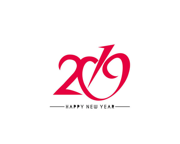 Happy new year 2019 Text Design Vector illustration