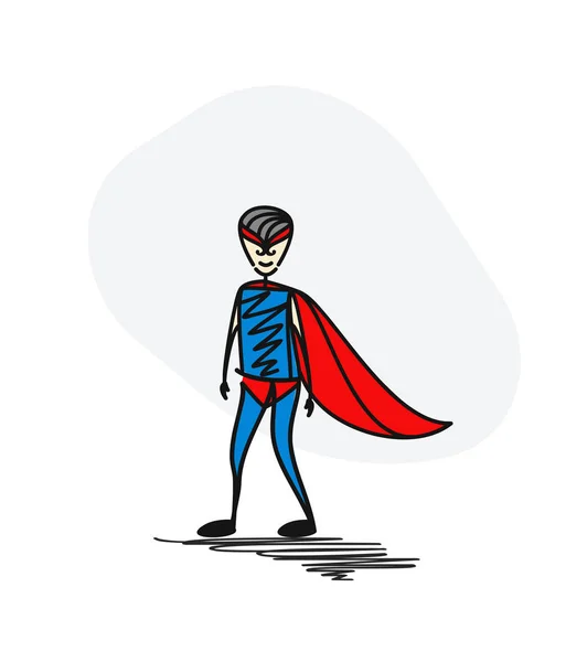 Süper kahraman geleneksel kıyafetleri ile maske takıyor. Kahraman kavramı. — Stok Vektör