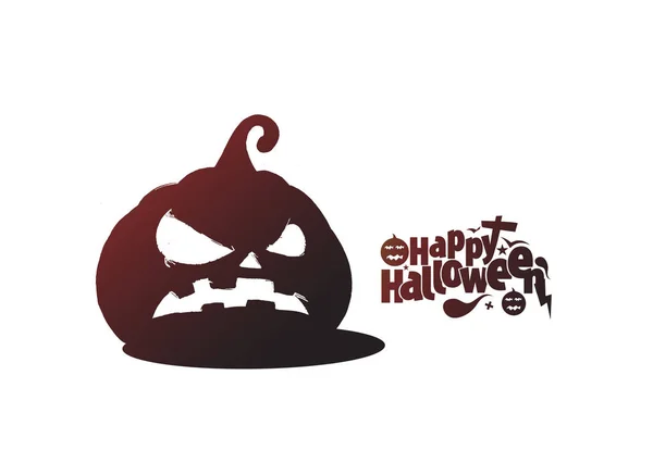 Joyeuse citrouille d'Halloween isolée sur fond blanc, dessinée à la main — Image vectorielle