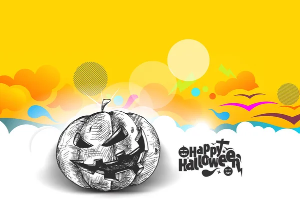 Joyeux Halloween citrouille isolée sur fond abstrait, Dr Hand — Image vectorielle